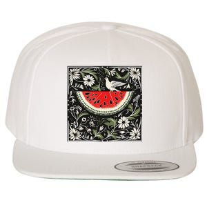 Free Palestine Fruits Watermelon Map Wool Snapback Cap