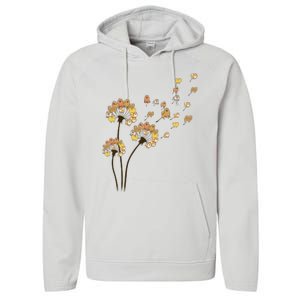 Funny Pomeranian Flower Fly Dandelion Dog Lover Performance Fleece Hoodie