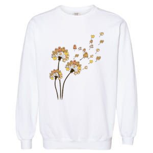 Funny Pomeranian Flower Fly Dandelion Dog Lover Garment-Dyed Sweatshirt