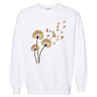 Funny Pomeranian Flower Fly Dandelion Dog Lover Garment-Dyed Sweatshirt