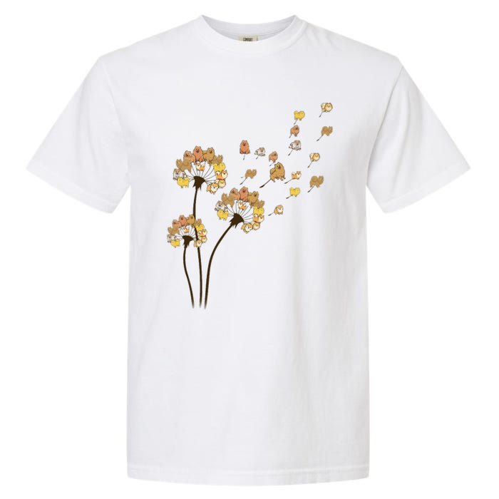 Funny Pomeranian Flower Fly Dandelion Dog Lover Garment-Dyed Heavyweight T-Shirt