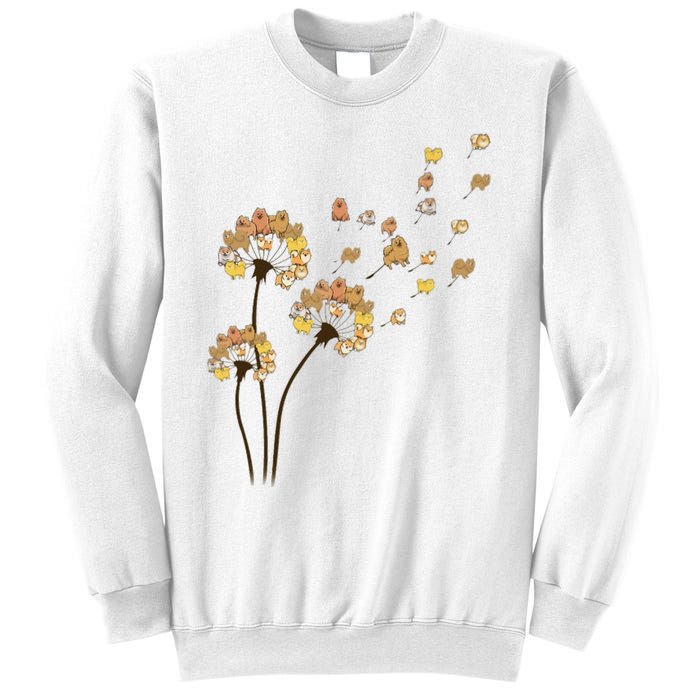 Funny Pomeranian Flower Fly Dandelion Dog Lover Sweatshirt