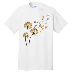 Funny Pomeranian Flower Fly Dandelion Dog Lover Tall T-Shirt