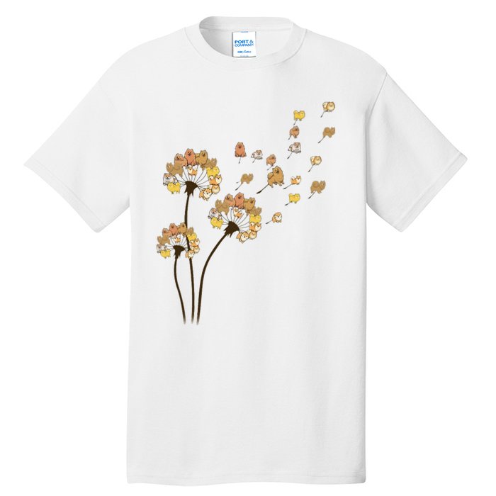 Funny Pomeranian Flower Fly Dandelion Dog Lover Tall T-Shirt