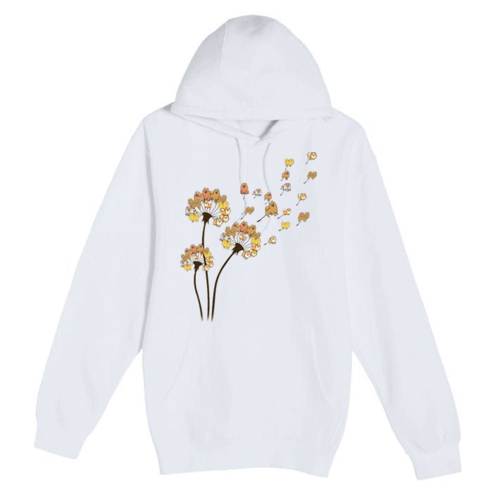 Funny Pomeranian Flower Fly Dandelion Dog Lover Premium Pullover Hoodie