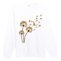 Funny Pomeranian Flower Fly Dandelion Dog Lover Premium Crewneck Sweatshirt