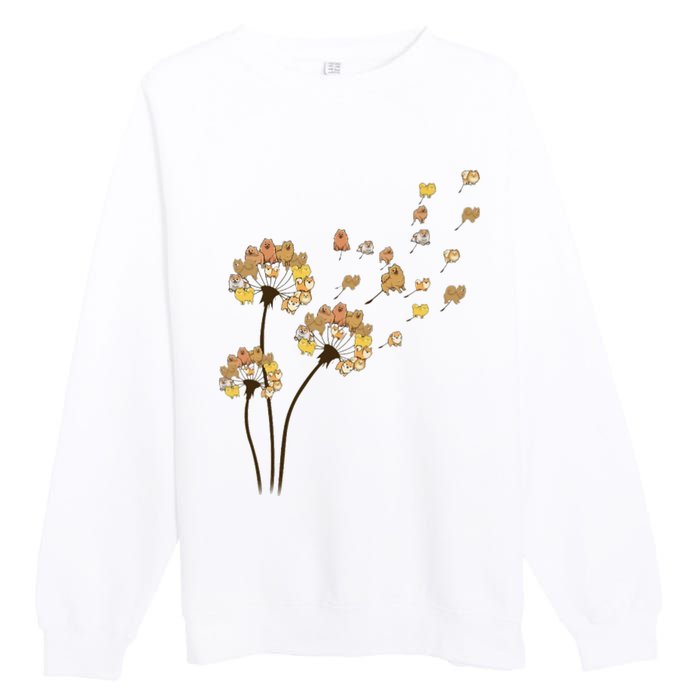 Funny Pomeranian Flower Fly Dandelion Dog Lover Premium Crewneck Sweatshirt