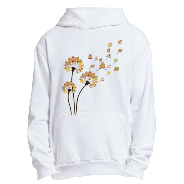 Funny Pomeranian Flower Fly Dandelion Dog Lover Urban Pullover Hoodie