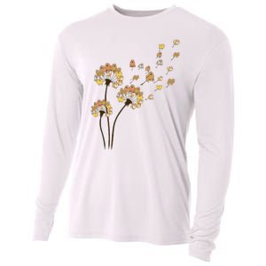 Funny Pomeranian Flower Fly Dandelion Dog Lover Cooling Performance Long Sleeve Crew