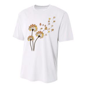 Funny Pomeranian Flower Fly Dandelion Dog Lover Performance Sprint T-Shirt