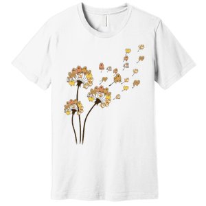 Funny Pomeranian Flower Fly Dandelion Dog Lover Premium T-Shirt