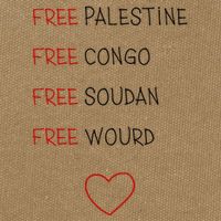 Free Palestine Free Congo Free Soudan Free World Cotton Canvas Backpack