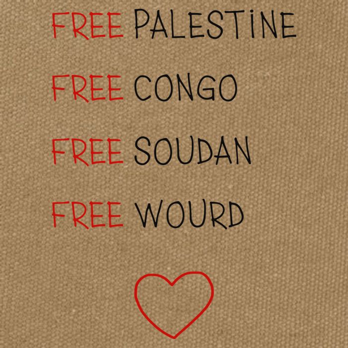 Free Palestine Free Congo Free Soudan Free World Cotton Canvas Backpack