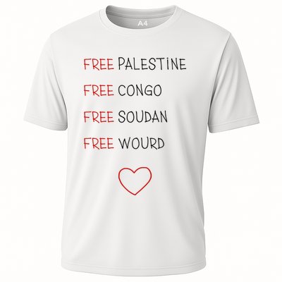 Free Palestine Free Congo Free Soudan Free World Performance Shirt