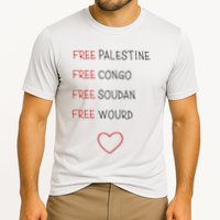 Free Palestine Free Congo Free Soudan Free World Cooling Performance Crew T-Shirt