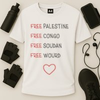 Free Palestine Free Congo Free Soudan Free World Cooling Performance Crew T-Shirt