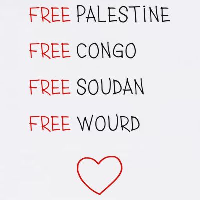 Free Palestine Free Congo Free Soudan Free World T-Shirt
