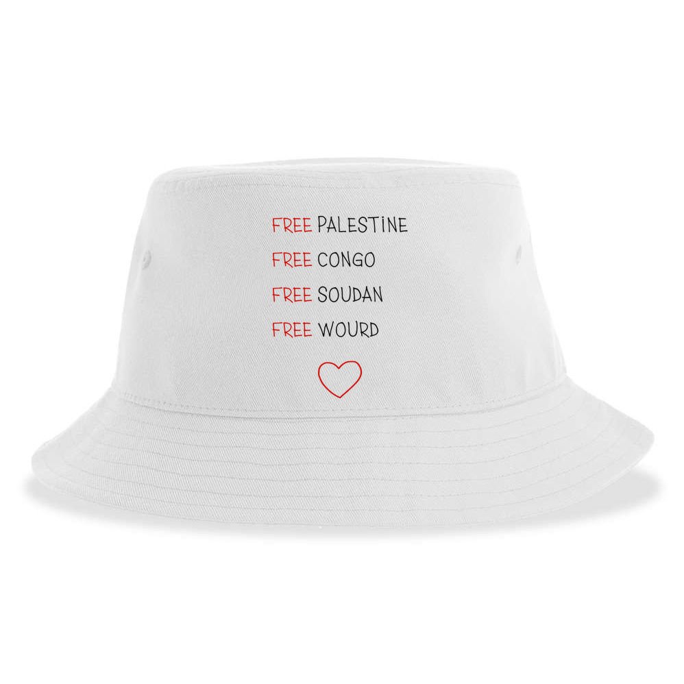Free Palestine Free Congo Free Soudan Free World Sustainable Bucket Hat