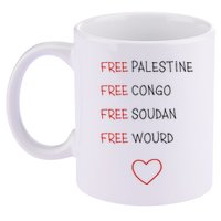 Free Palestine Free Congo Free Soudan Free World 11oz C Handle Ceramic Mug