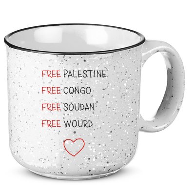 Free Palestine Free Congo Free Soudan Free World 15oz Campfire Ceramic Mug