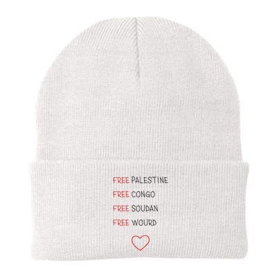 Free Palestine Free Congo Free Soudan Free World Beanie