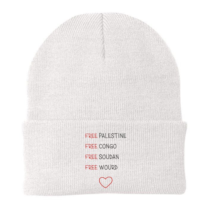 Free Palestine Free Congo Free Soudan Free World Beanie