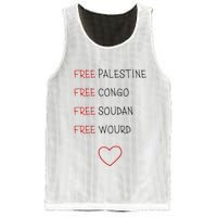 Free Palestine Free Congo Free Soudan Free World Mesh Reversible Basketball Jersey Tank