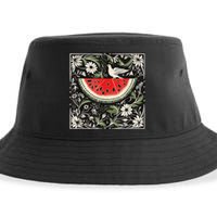 Free Palestine Fruits Watermelon Map Sustainable Bucket Hat