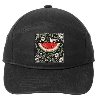 Free Palestine Fruits Watermelon Map 7-Panel Snapback Hat