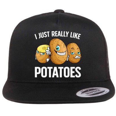 Funny Potato For Potatoes Lover Vegetables Kawaii Flat Bill Trucker Hat