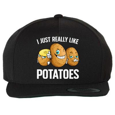 Funny Potato For Potatoes Lover Vegetables Kawaii Wool Snapback Cap