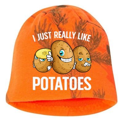 Funny Potato For Potatoes Lover Vegetables Kawaii Kati - Camo Knit Beanie