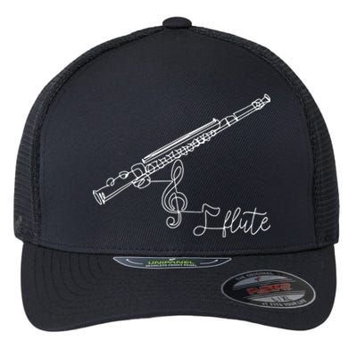 Flute Player Flutist Marching Band Music Lover Musician Flexfit Unipanel Trucker Cap