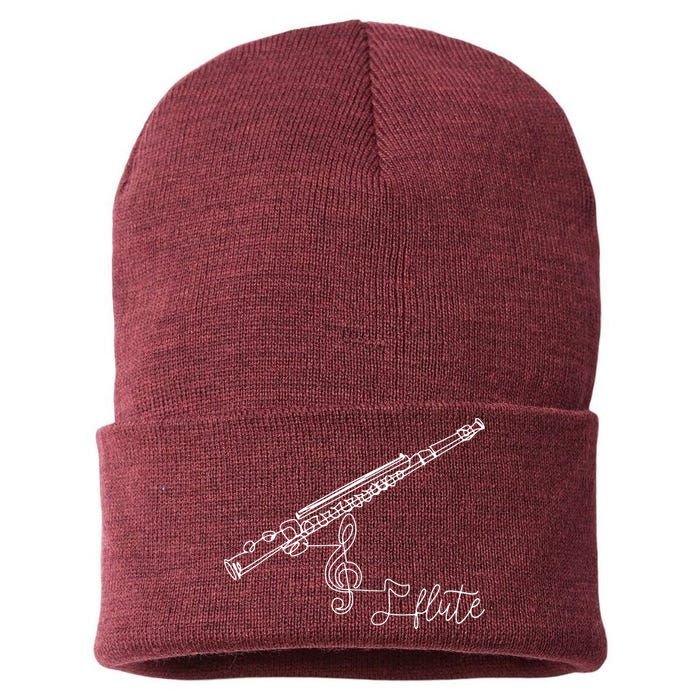 Flute Player Flutist Marching Band Music Lover Musician Sustainable Knit Beanie