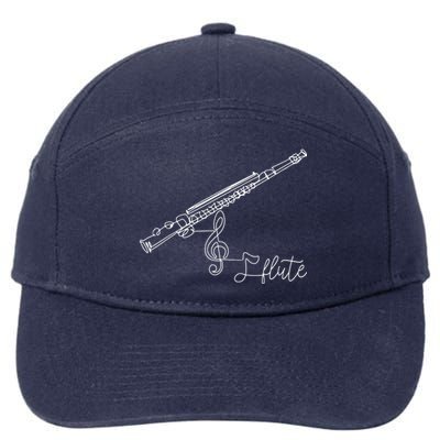 Flute Player Flutist Marching Band Music Lover Musician 7-Panel Snapback Hat