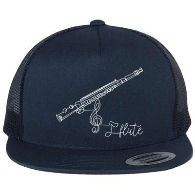 Flute Player Flutist Marching Band Music Lover Musician Flat Bill Trucker Hat