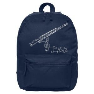 Flute Player Flutist Marching Band Music Lover Musician 16 in Basic Backpack