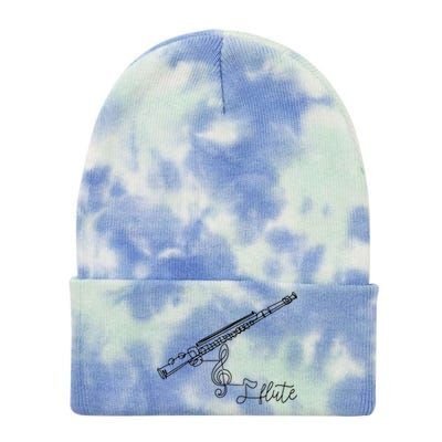 Flute Player Flutist Marching Band Music Lover Musician Tie Dye 12in Knit Beanie