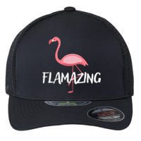 Flamazing Pink Flamingo Novelty Flamingo Flexfit Unipanel Trucker Cap