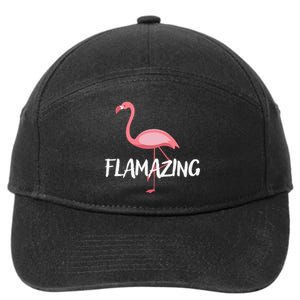 Flamazing Pink Flamingo Novelty Flamingo 7-Panel Snapback Hat