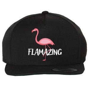 Flamazing Pink Flamingo Novelty Flamingo Wool Snapback Cap