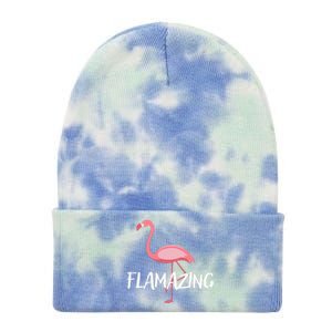 Flamazing Pink Flamingo Novelty Flamingo Tie Dye 12in Knit Beanie