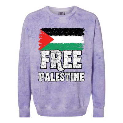 Free Palestine Flag Colorblast Crewneck Sweatshirt