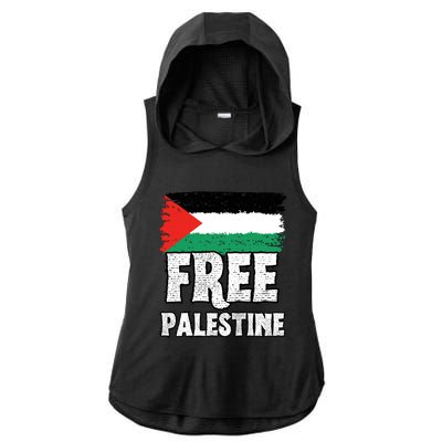 Free Palestine Flag Ladies PosiCharge Tri-Blend Wicking Draft Hoodie Tank