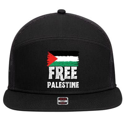 Free Palestine Flag 7 Panel Mesh Trucker Snapback Hat