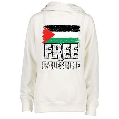 Free Palestine Flag Womens Funnel Neck Pullover Hood