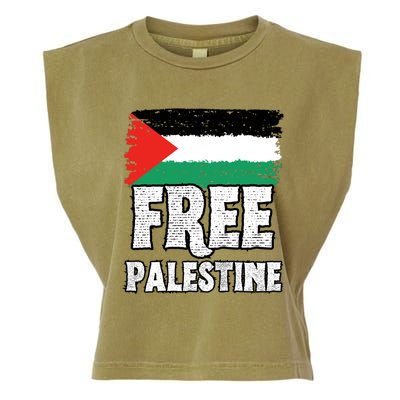 Free Palestine Flag Garment-Dyed Women's Muscle Tee