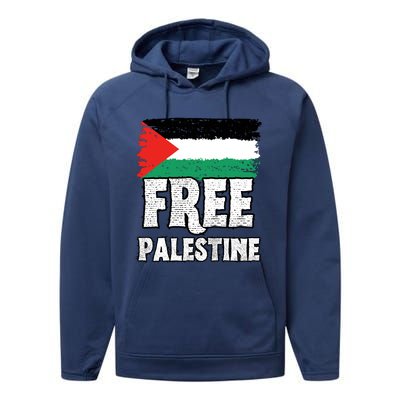 Free Palestine Flag Performance Fleece Hoodie