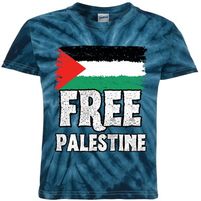 Free Palestine Flag Kids Tie-Dye T-Shirt