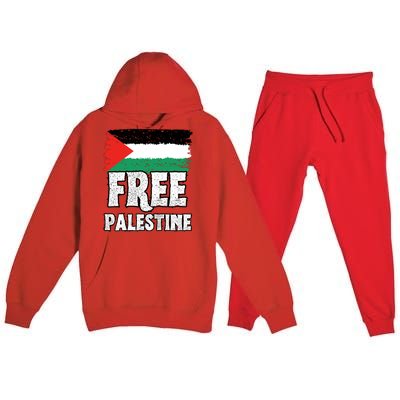 Free Palestine Flag Premium Hooded Sweatsuit Set